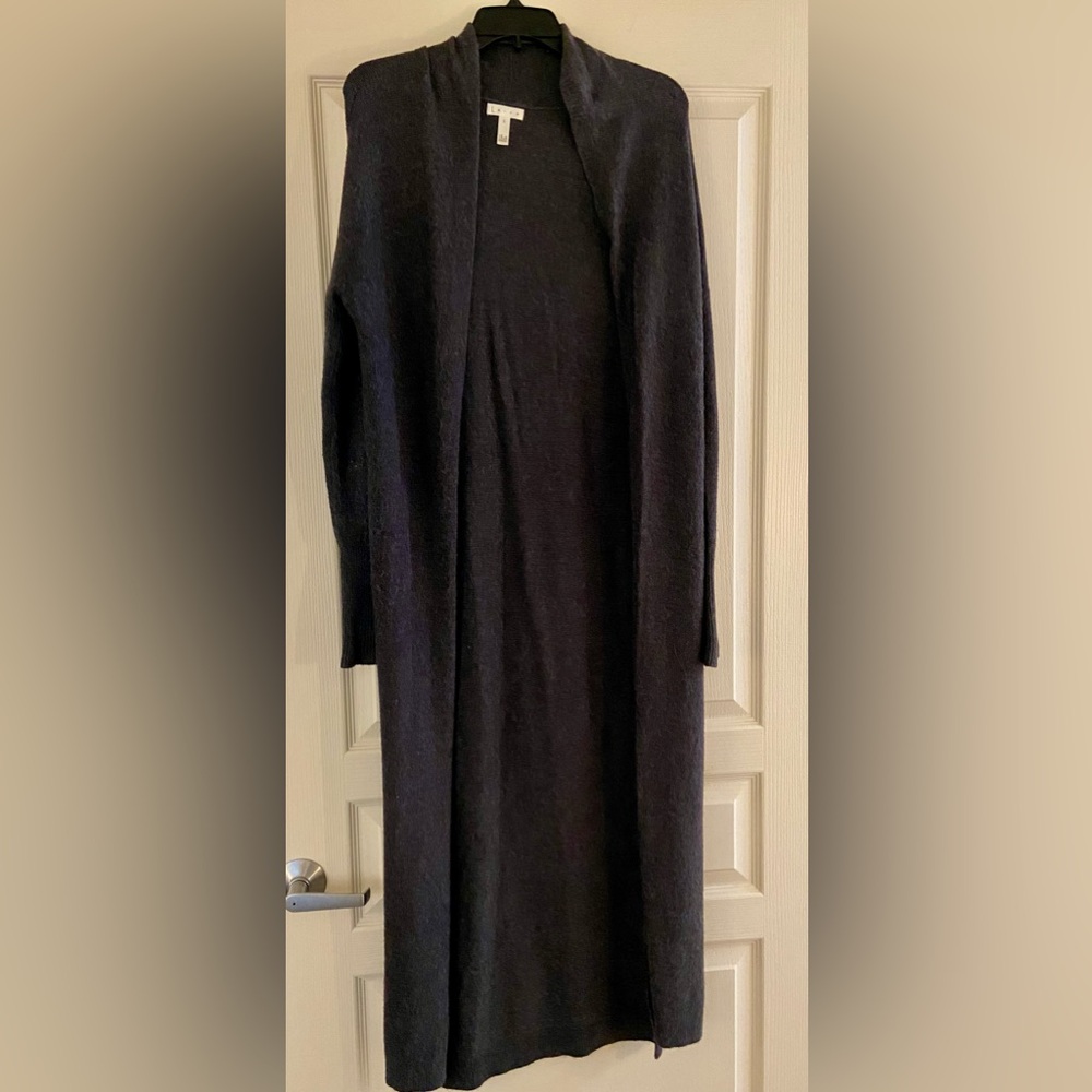 Leith - Dark Navy, Long , Open Front Cardigan (Duster) Sweater